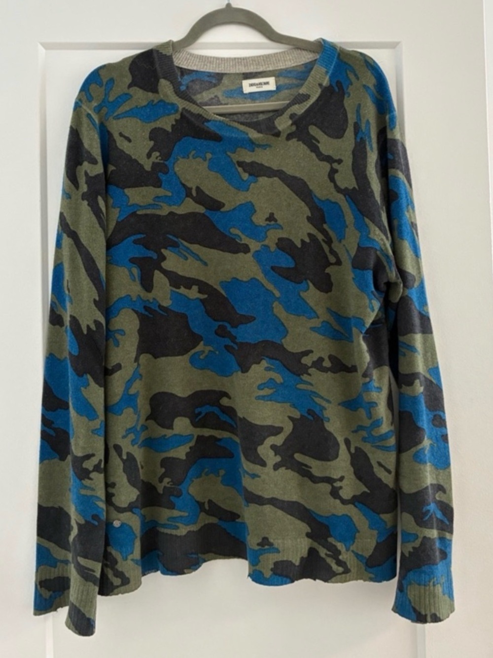 Size XL Zadig & Voltaire Camo Cashmere Knit Sweater